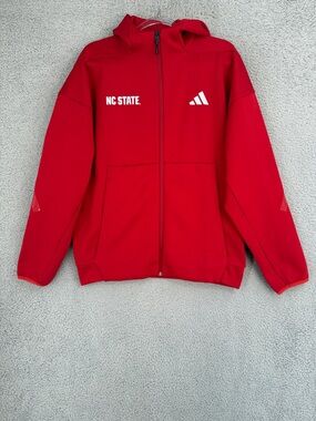 NC State adidas Men’s medium Red full zip long sleeve Hoodie Pockets athlete